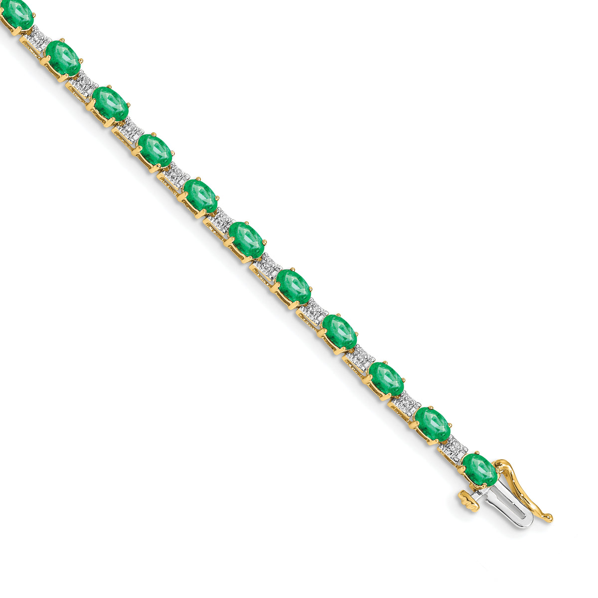 14k Diamond and Emerald Bracelet