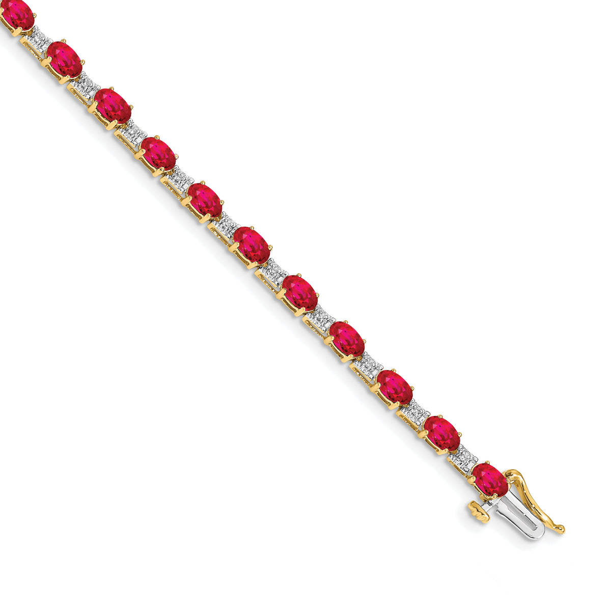 10k Diamond and Ruby Bracelet