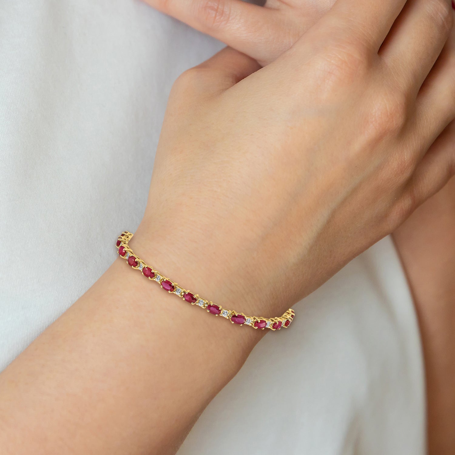 14k Diamond and Ruby Bracelet