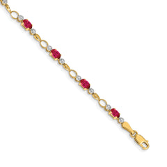 14k Completed Open-Link Diamond/Ruby Bracelet