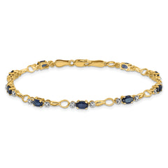 14k Completed Open-Link Diamond/Sapphire Bracelet