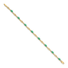 14k Diamond and Emerald Bracelet