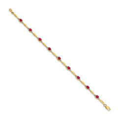 14k Diamond and Oval Ruby Bracelet