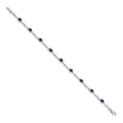 10k White Gold Diamond and Sapphire Bracelet