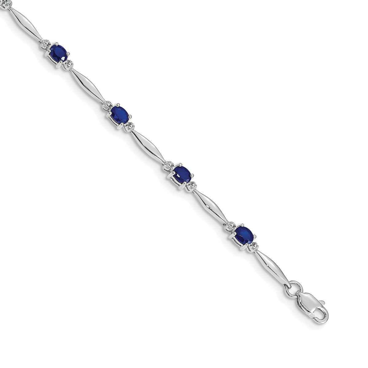 14k White Gold Diamond and Sapphire Bracelet