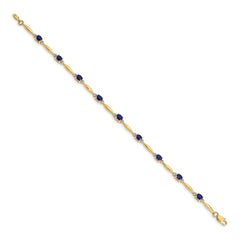 14k Diamond and Oval Sapphire Bracelet