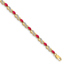 14k Diamond and Ruby Infinity Bracelet