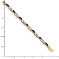 10k Diamond and Sapphire Infinity Bracelet