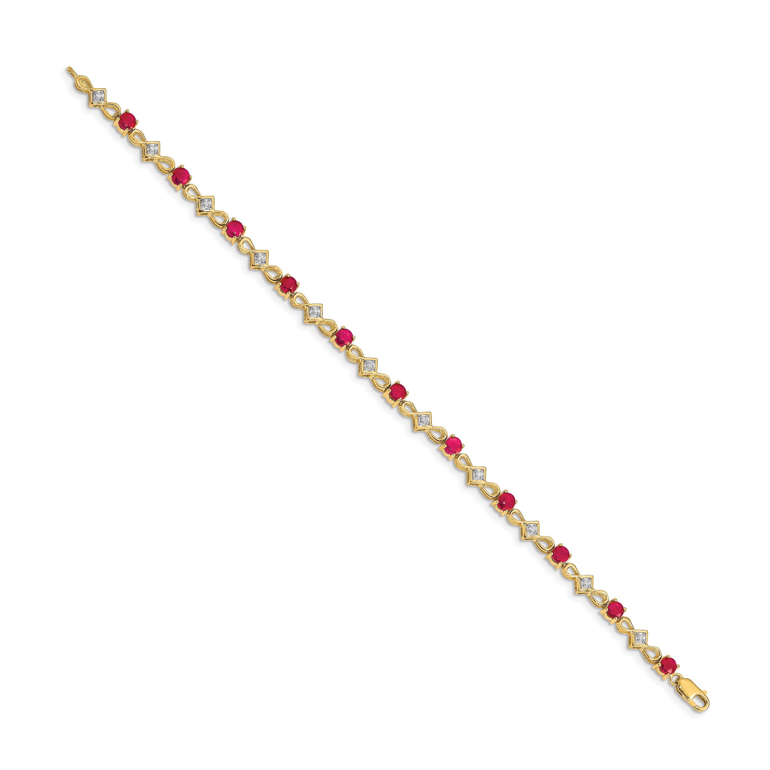 14k Diamond and Ruby Bracelet