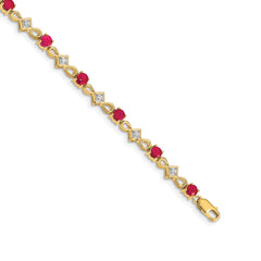 14k Diamond and Ruby Bracelet