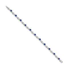 10k White Gold Diamond and Sapphire Bracelet