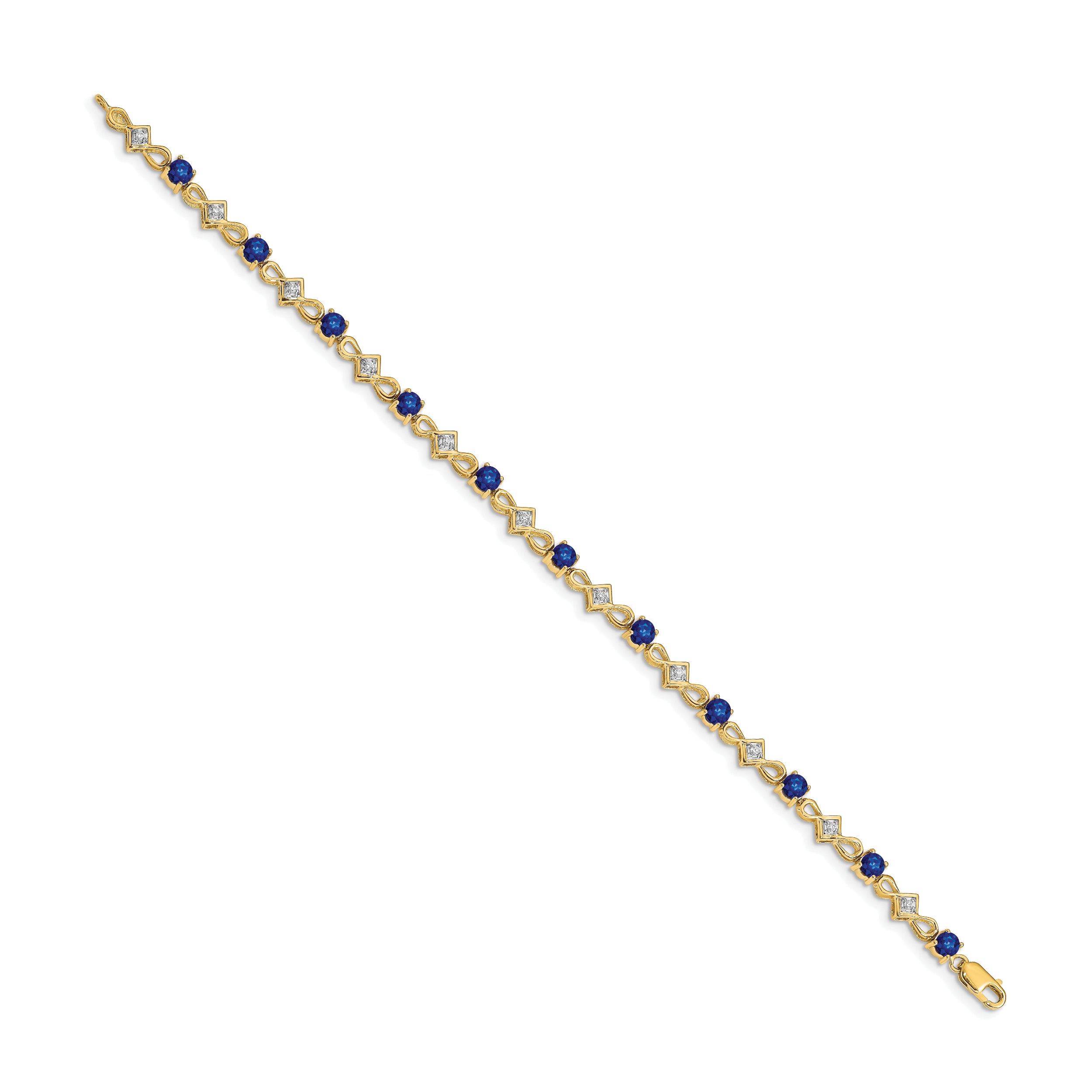 14k Diamond and Sapphire Bracelet