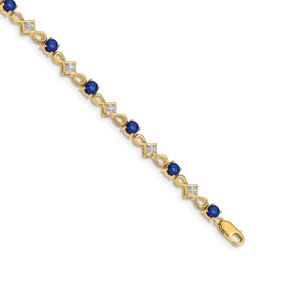 14k Diamond and Sapphire Bracelet