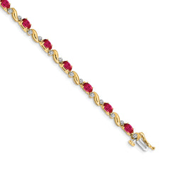 10k Diamond and Ruby Bracelet