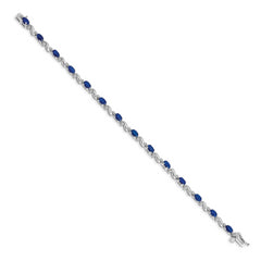 14k White Gold Diamond and Sapphire Bracelet