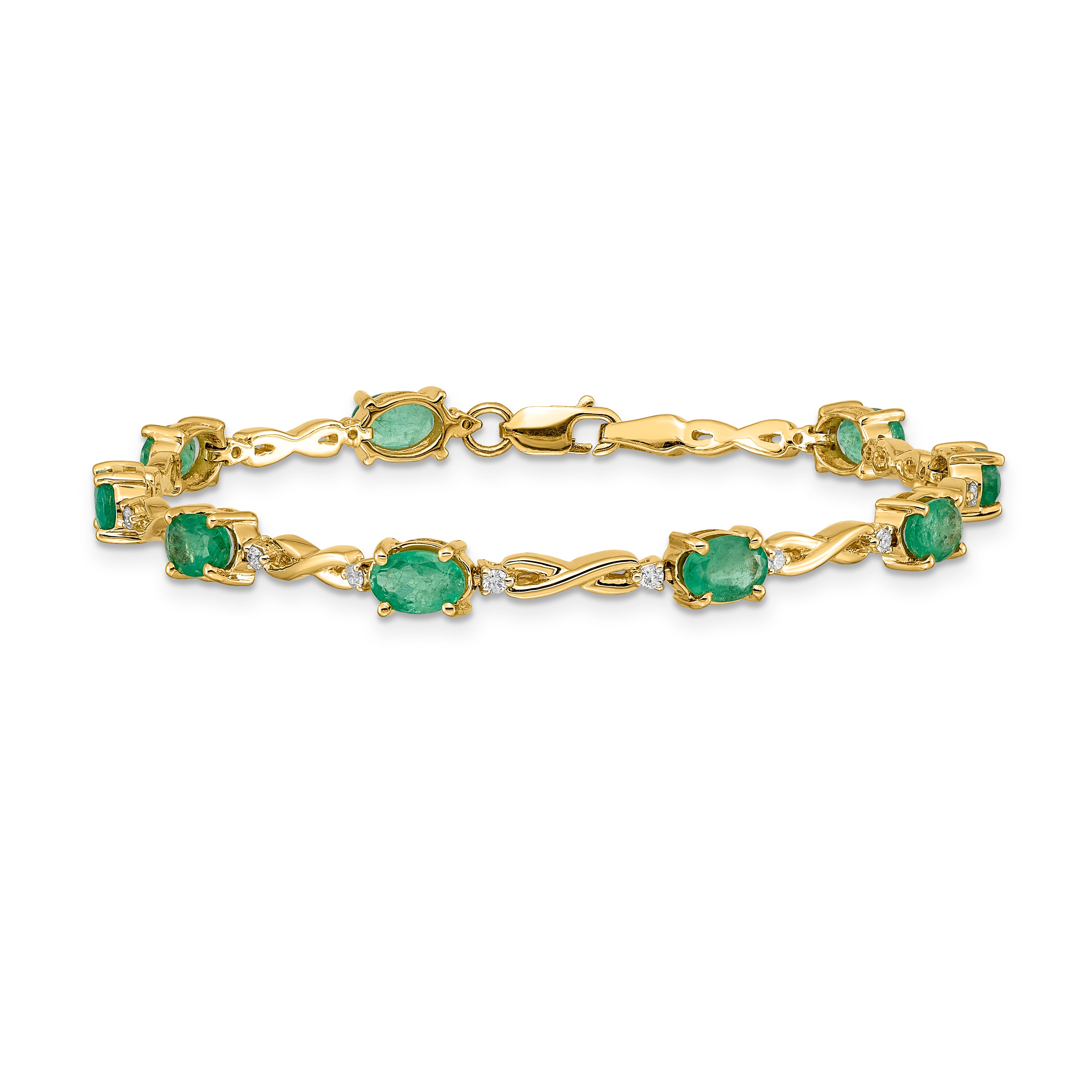 14k Diamond and Emerald Bracelet