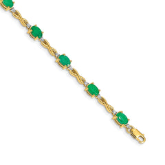 14k Diamond and Emerald Bracelet