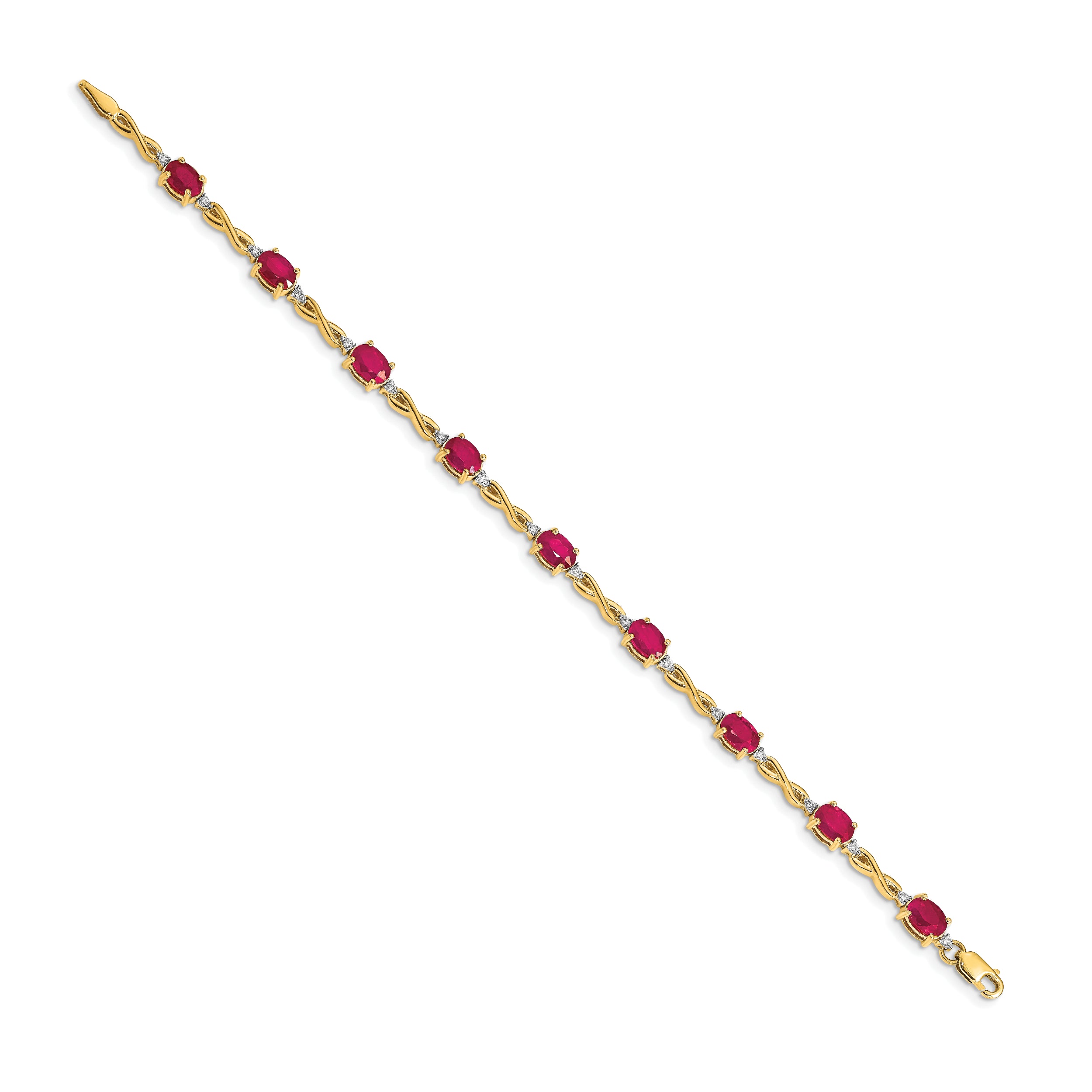 14k Diamond and Ruby Bracelet