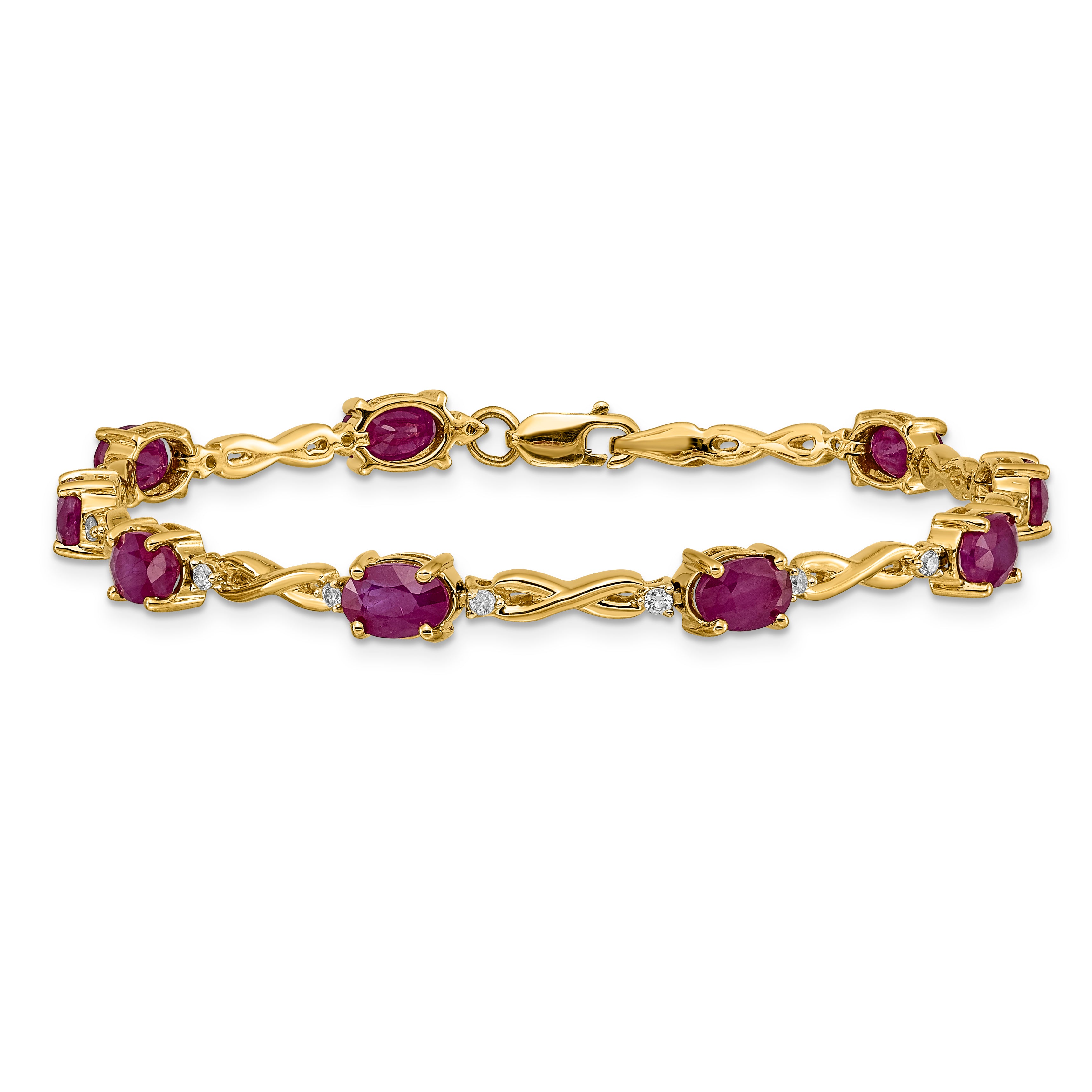 14k Diamond and Ruby Bracelet