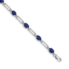 14k White Gold Diamond and Sapphire Bracelet