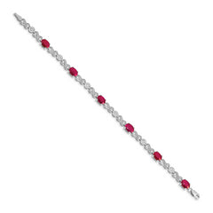 14k White Gold Diamond and Ruby Infinity Bracelet