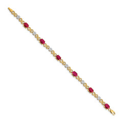 14k Diamond and Ruby Infinity Bracelet