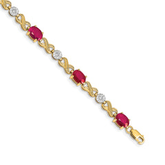 14k Diamond and Ruby Infinity Bracelet