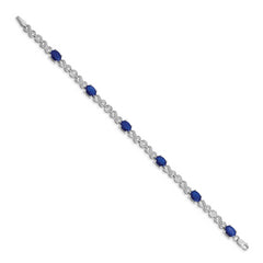 10k White Gold Diamond and Sapphire Infinity Bracelet