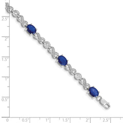 10k White Gold Diamond and Sapphire Infinity Bracelet