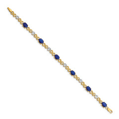 14k Diamond and Sapphire Infinity Bracelet