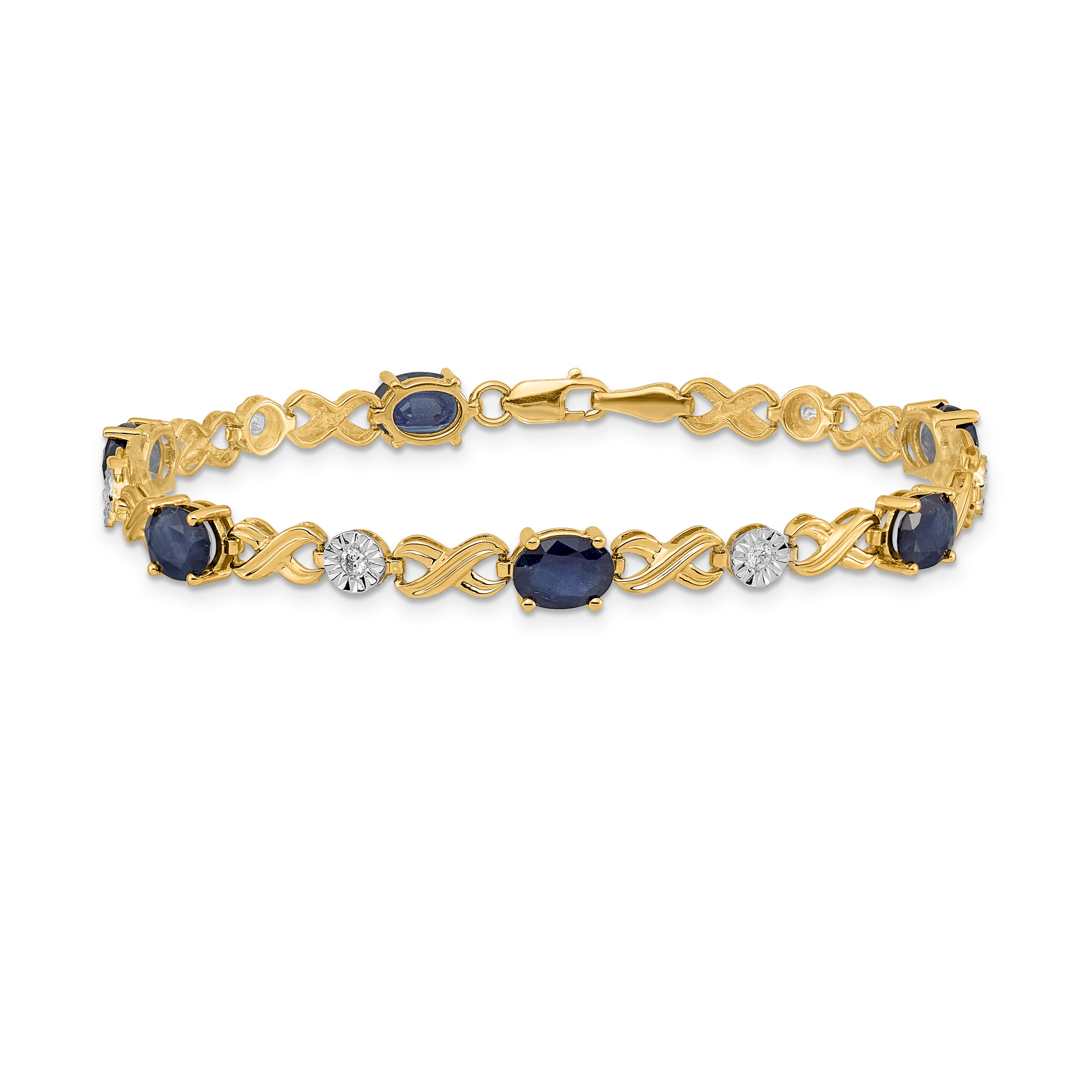 14k Diamond and Sapphire Infinity Bracelet