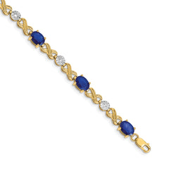 14k Diamond and Sapphire Infinity Bracelet