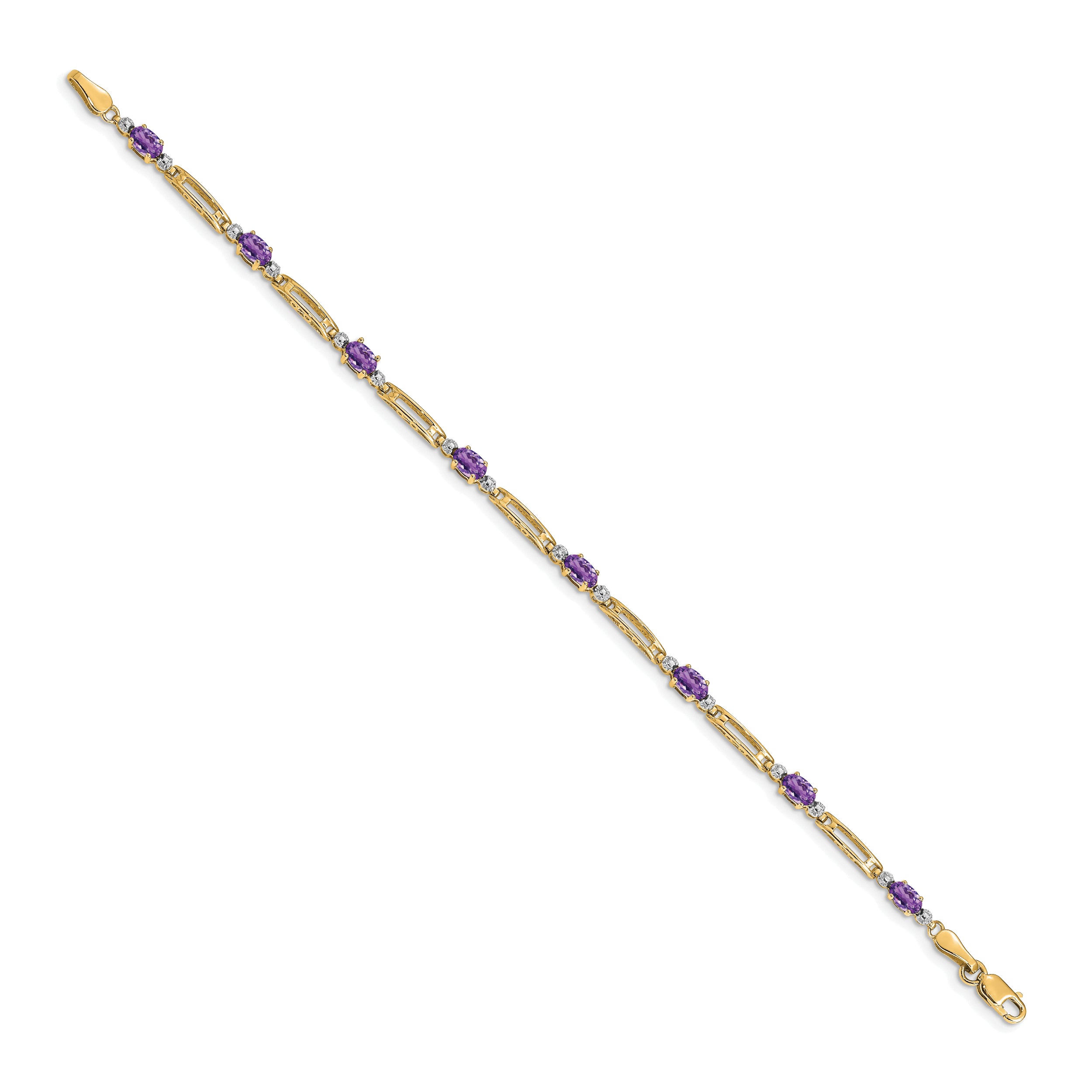 10k Diamond and Amethyst Bracelet