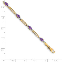 10k Diamond and Amethyst Bracelet