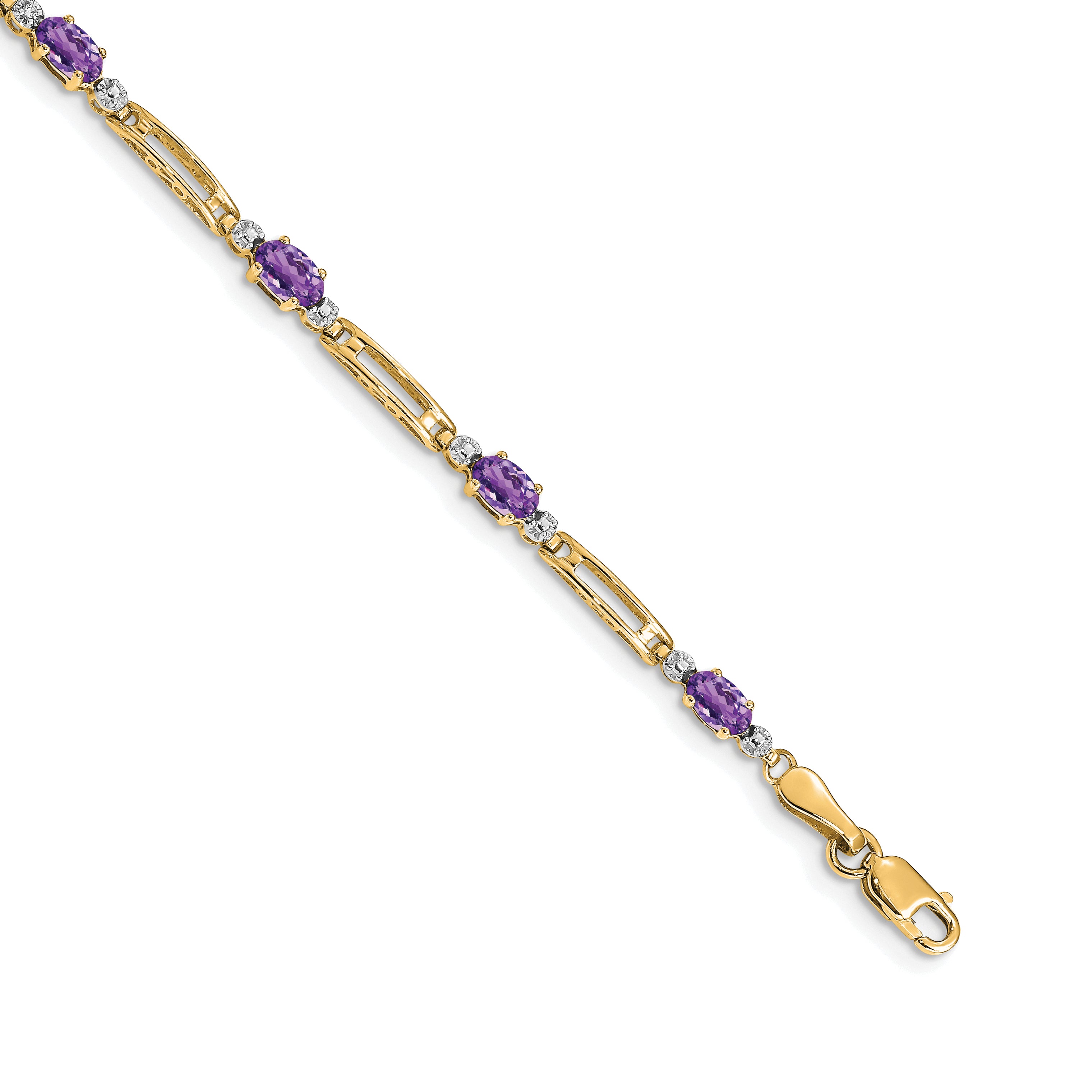 10k Diamond and Amethyst Bracelet