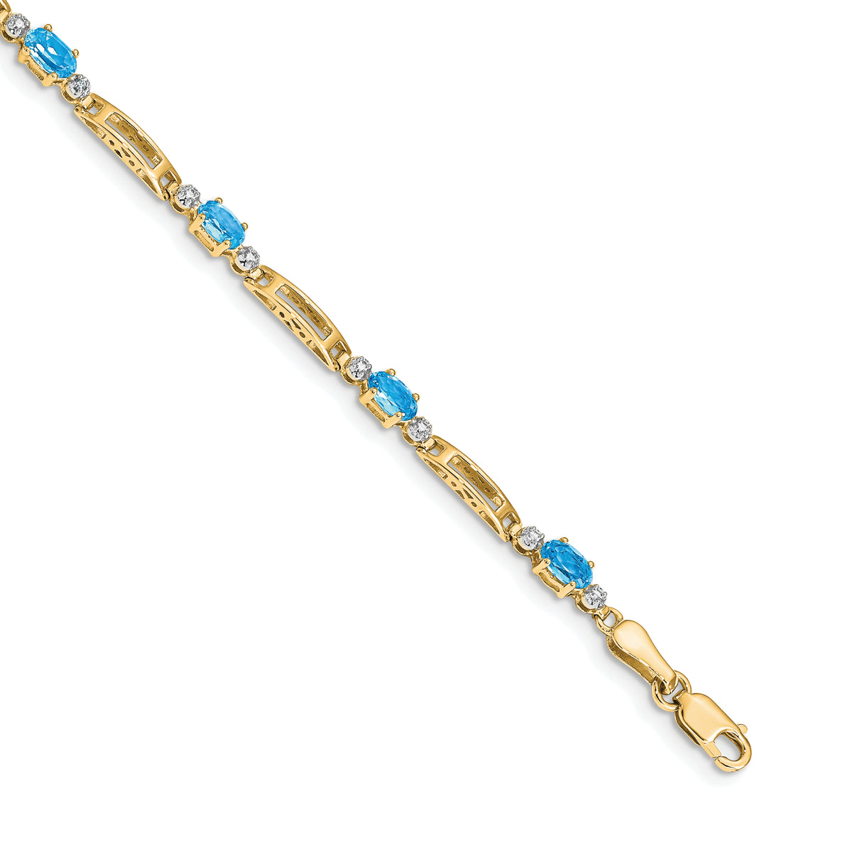 10k Diamond and Blue Topaz Bracelet