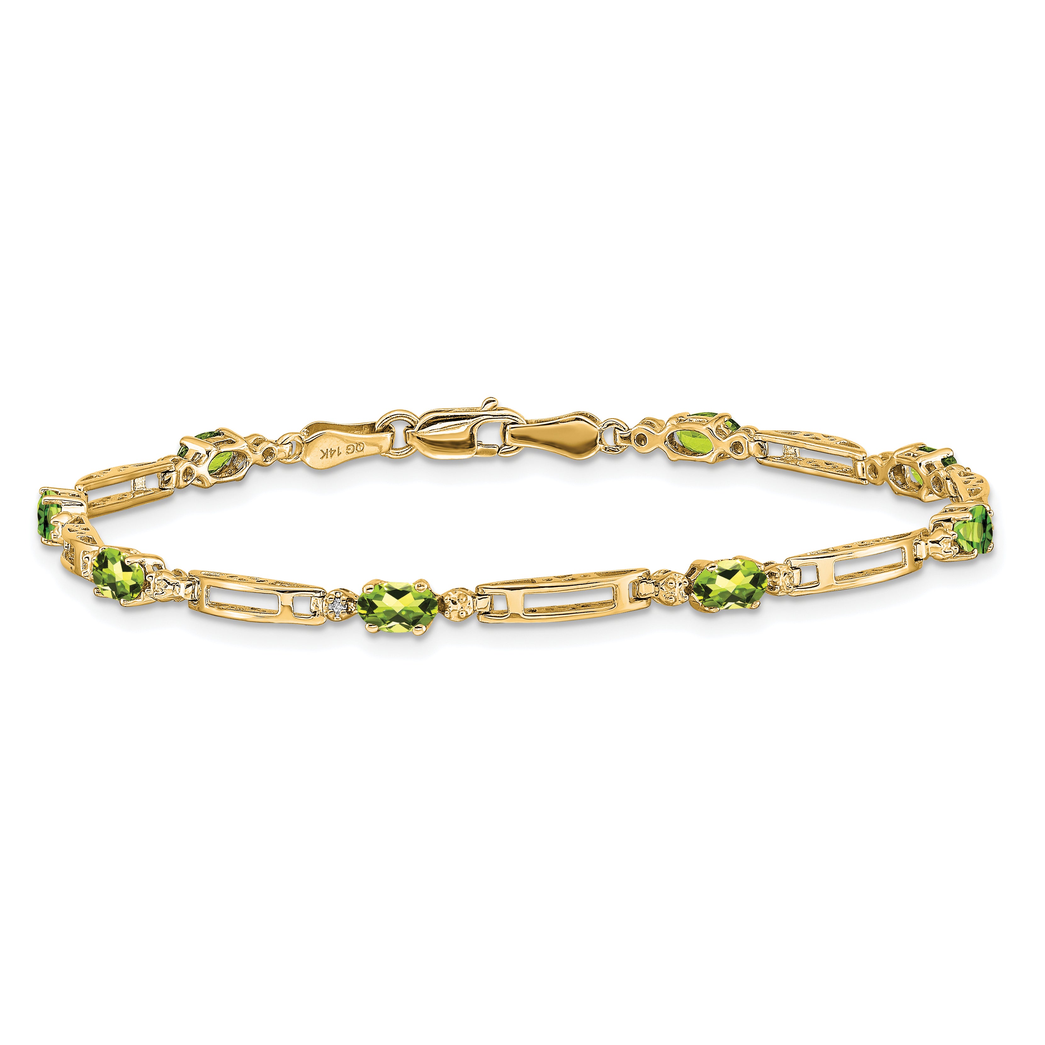 10k Diamond and Peridot Bracelet