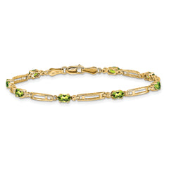 10k Diamond and Peridot Bracelet