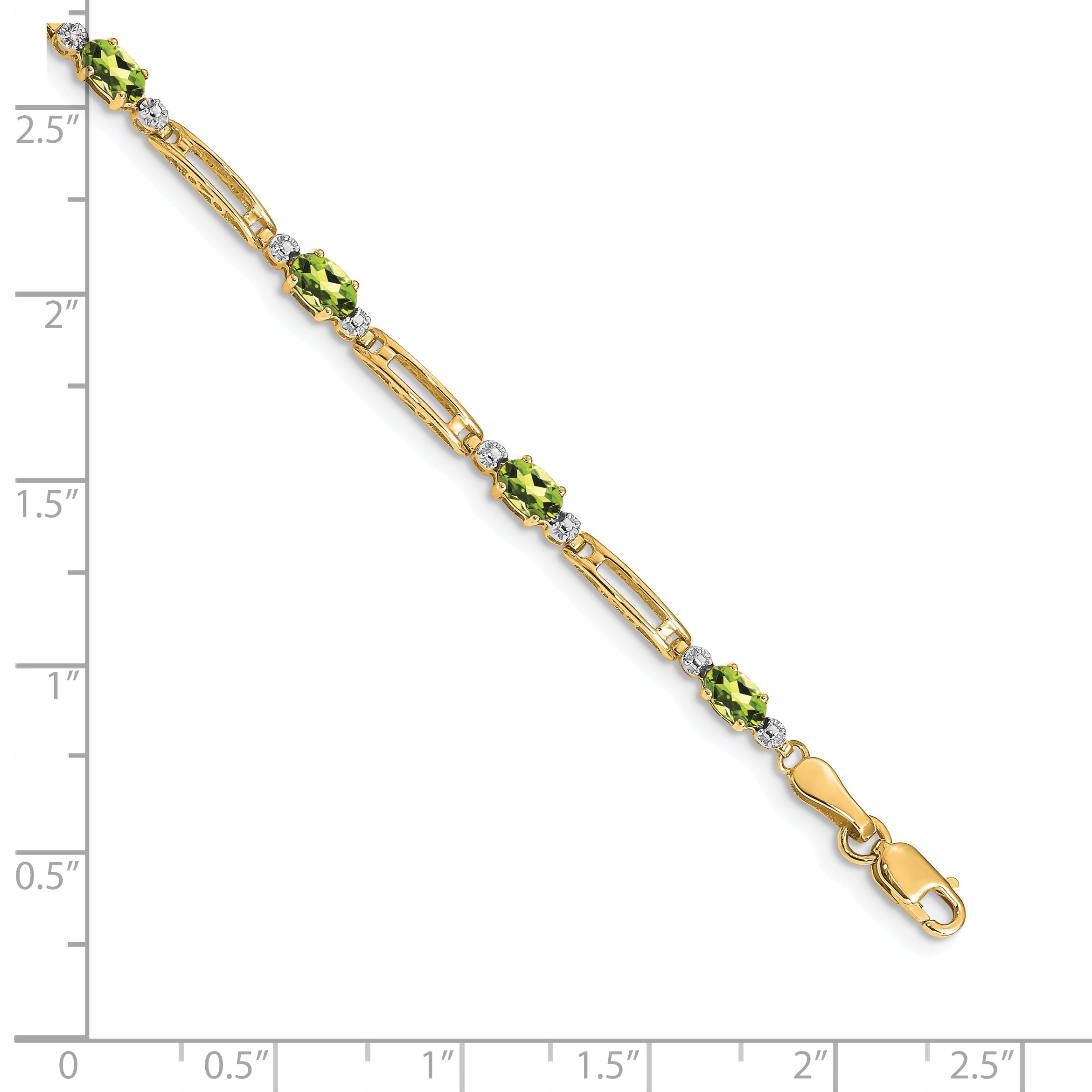 10k Diamond and Peridot Bracelet