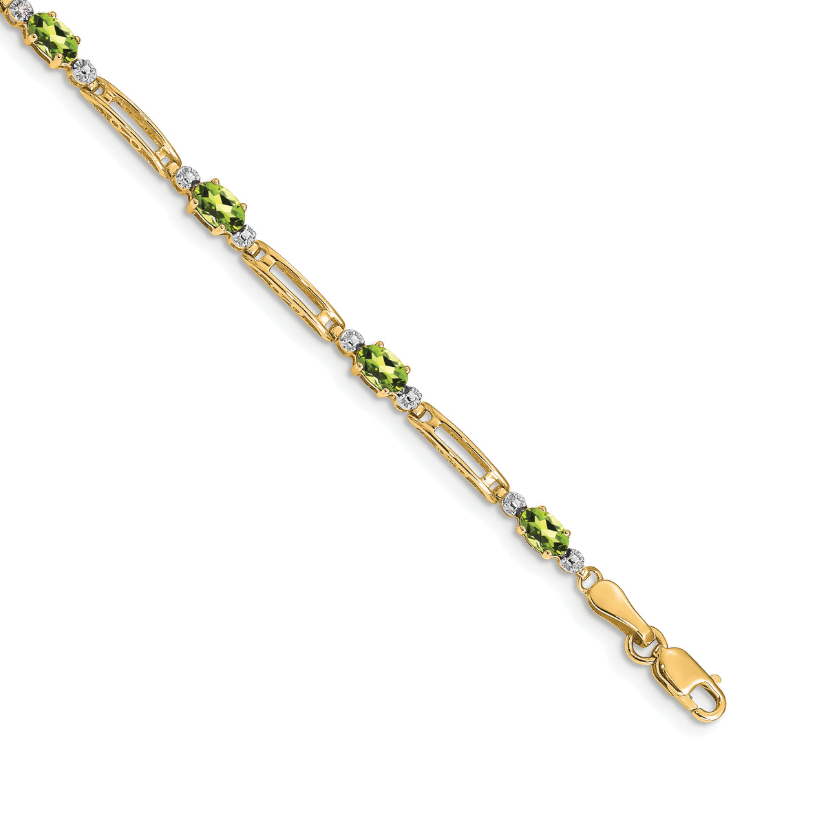 10k Diamond and Peridot Bracelet