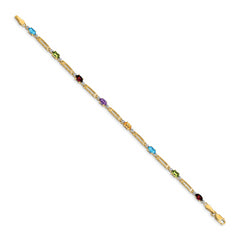 10k Fancy Diamond and Gemstone Rainbow Bracelet