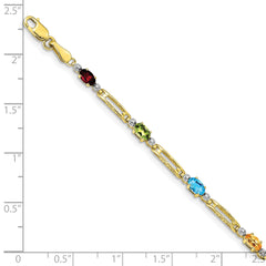 10k Fancy Diamond and Gemstone Rainbow Bracelet