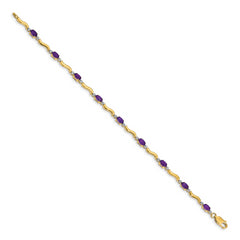 10k Diamond and Amethyst Bracelet