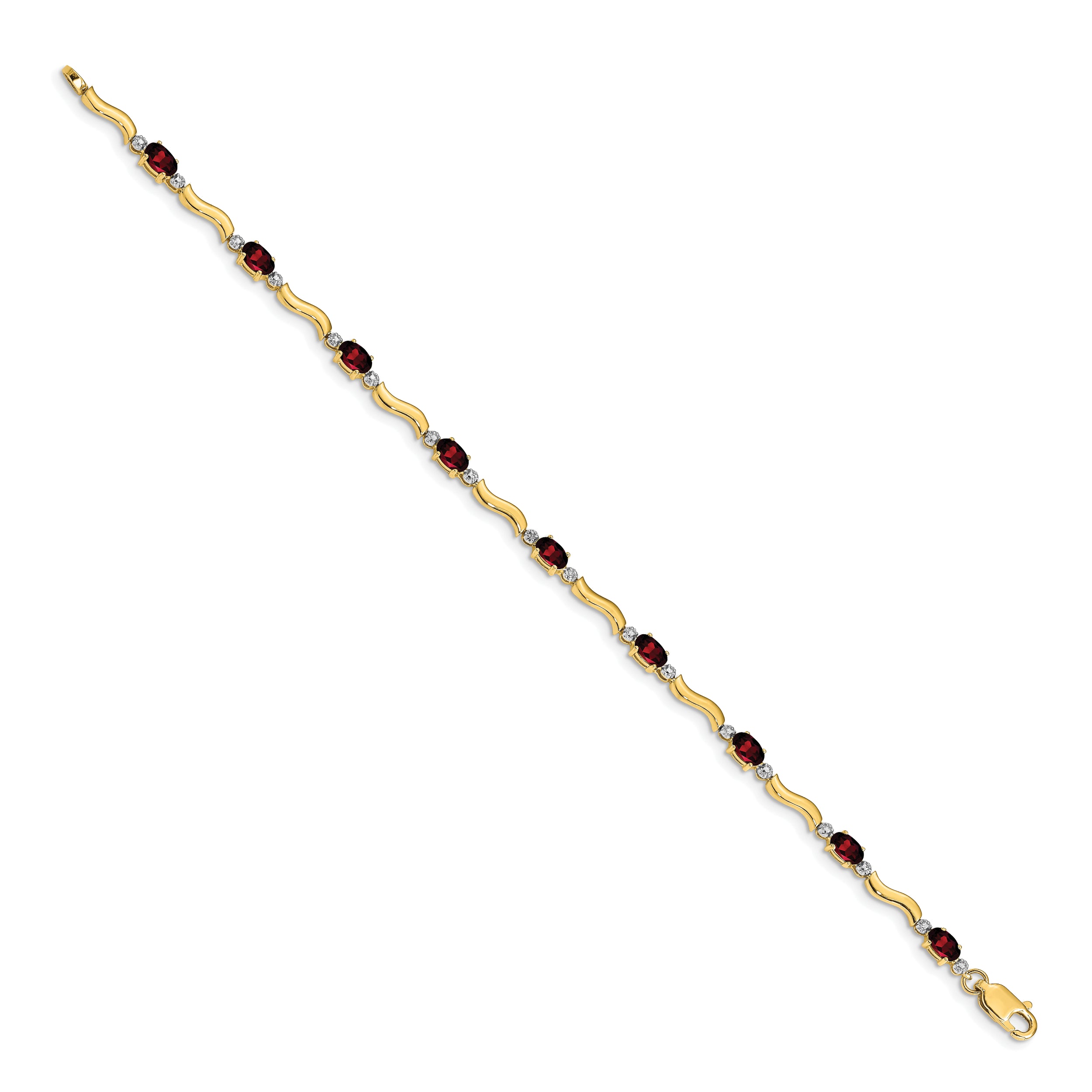 14k Fancy Diamond and Garnet Bracelet