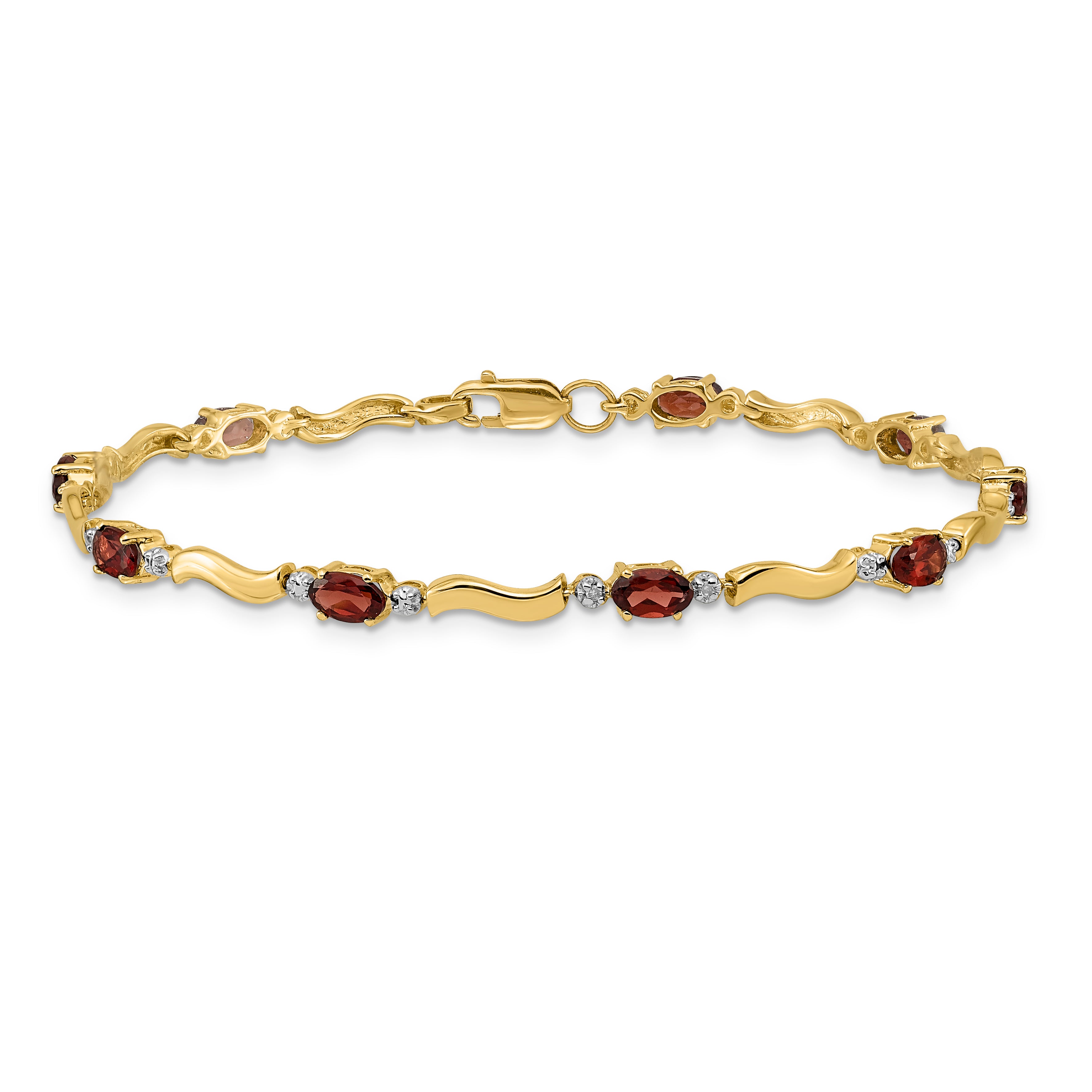 14k Fancy Diamond and Garnet Bracelet