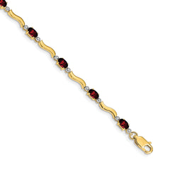 14k Fancy Diamond and Garnet Bracelet