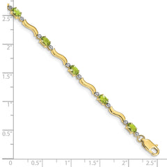 10k Fancy Diamond and Peridot Bracelet