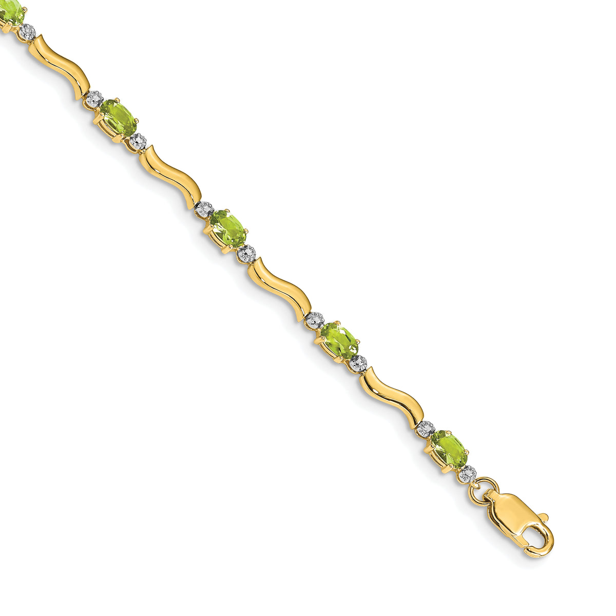 10k Fancy Diamond and Peridot Bracelet