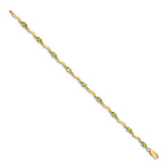 14k Fancy Diamond and Peridot Bracelet