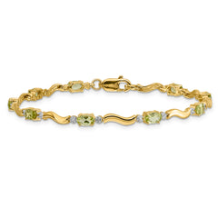 14k Fancy Diamond and Peridot Bracelet